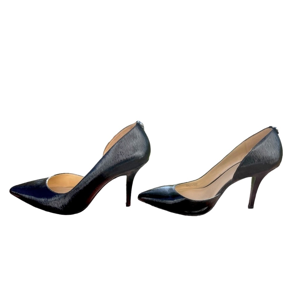 🌻Michael Kors black textured leather heels Size 8.5 - Picture 4 of 8